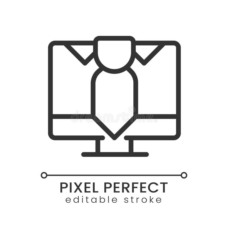 Business online pixel perfect linear icon vector illustration