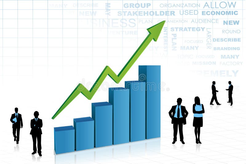 Business People aorund Bar Graph