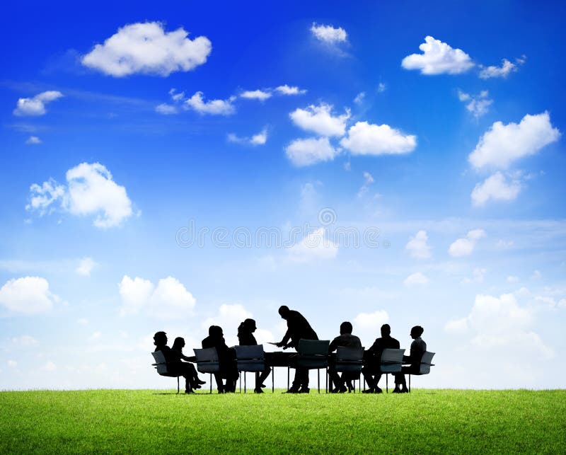 Business People Around The Table Outdoor royalty free stock photography Business People Around The Table Outdoor royalty free stock photography