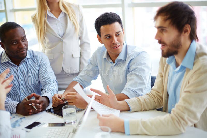 Business People at Briefing Stock Image - Image of ethnicity ...