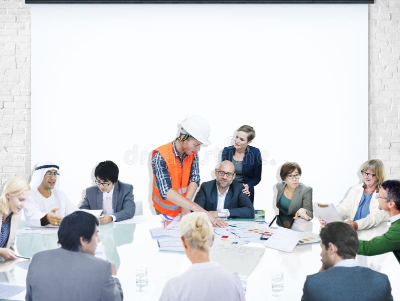 Business People Corporate Meeting Presentation Architect Design stock images