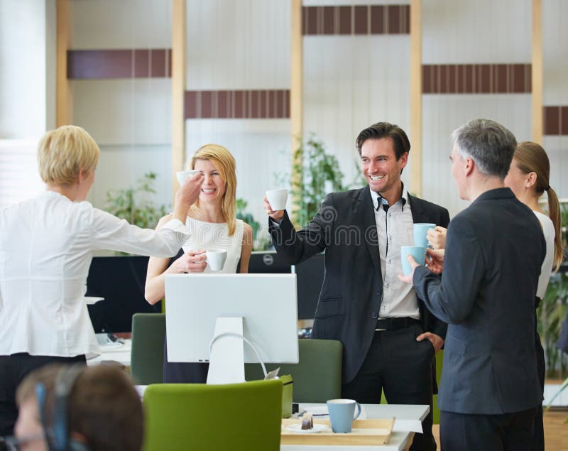 Business People Drinking Coffee in Office Stock Photo Image of hand