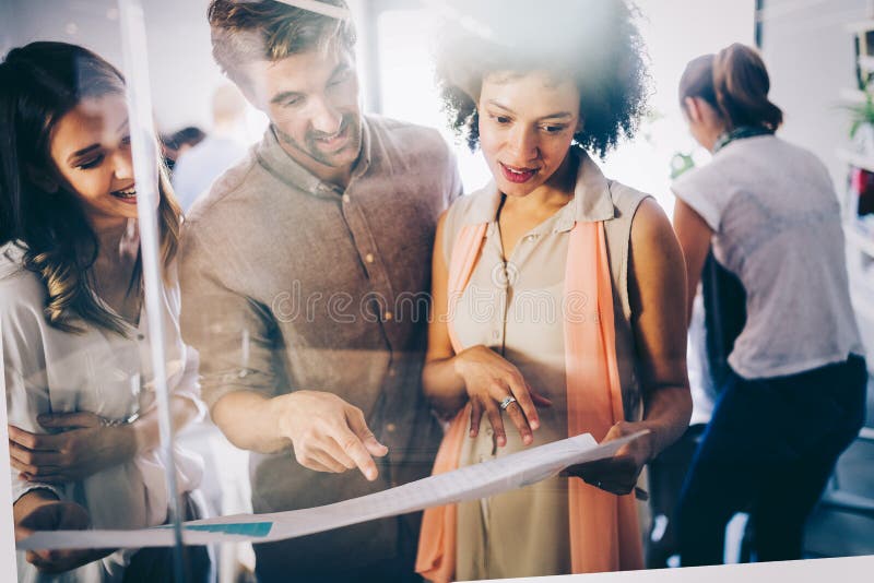 Business people good teamwork in office. Teamwork successful meeting workplace concept. royalty free stock images Business people good teamwork in office. Teamwork successful meeting workplace concept. royalty free stock images