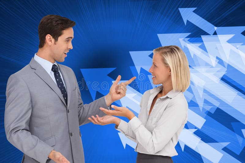 Composite Image Business People Pointing Each Other Stock Photos Free