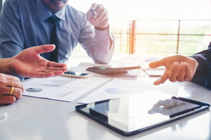 Business People meeting Planning Strategy Analysis on new business project Concept royalty free stock photos
