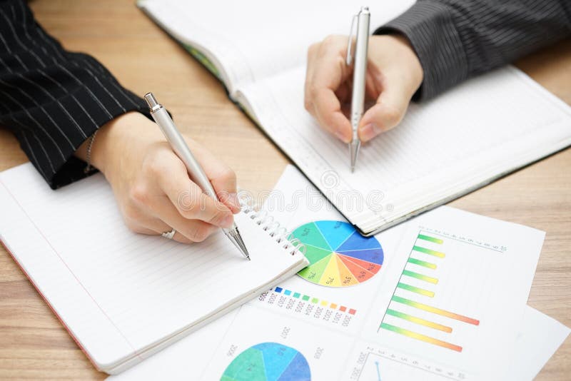Business people in the middle of the working process royalty free stock images
