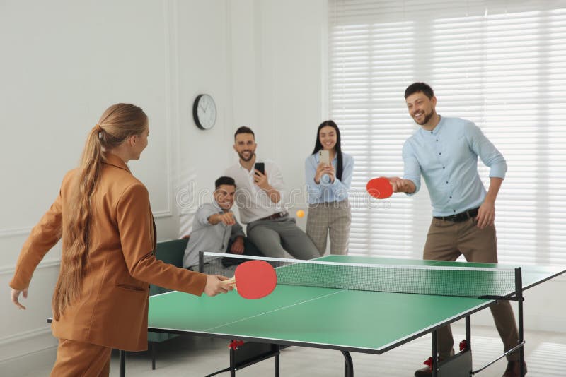 Business People Playing Ping Office Stock Image - Image of game, challenge: 228633447