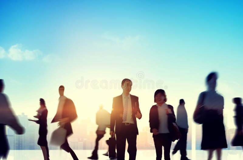 Business People Rush Hour Walking Commuting City Concept