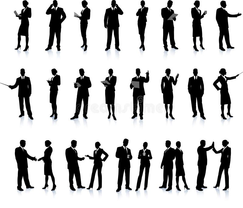 Business People Silhouette Super Set vector illustration