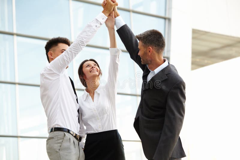Business People. Successful Team Celebrating a Deal royalty free stock images
