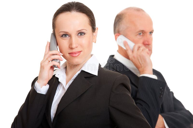 Business People Talking On The Phone Stock Photography