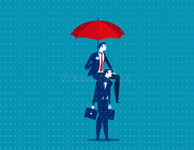 Business People and Umbrella. Concept Business Vector Illustration