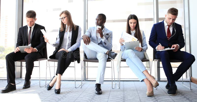 Business persone in attesa per un colloquio di lavoro.