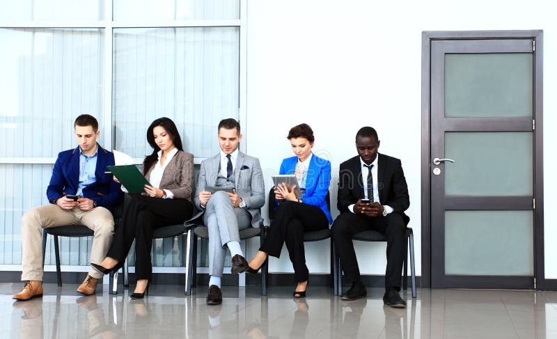 Business persone in attesa per un colloquio di lavoro.