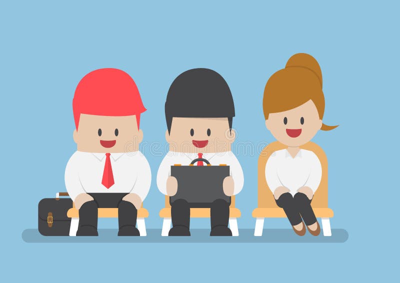 Business people waiting for job interview vector illustration Business people waiting for job interview vector illustration