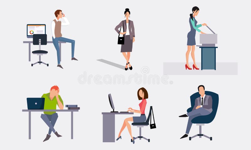 Business People Working in the Office, Office Workers Sitting at ...