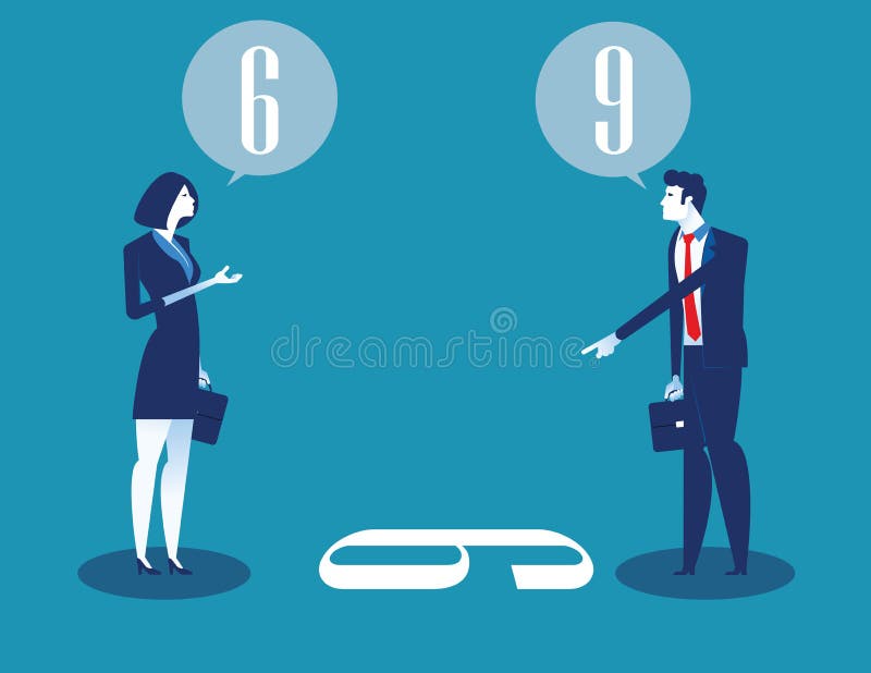 Business Person and Different Points of View. Concept Business Vector Illustration Stock Vector - Illustration of abstract, discussion: 151770894