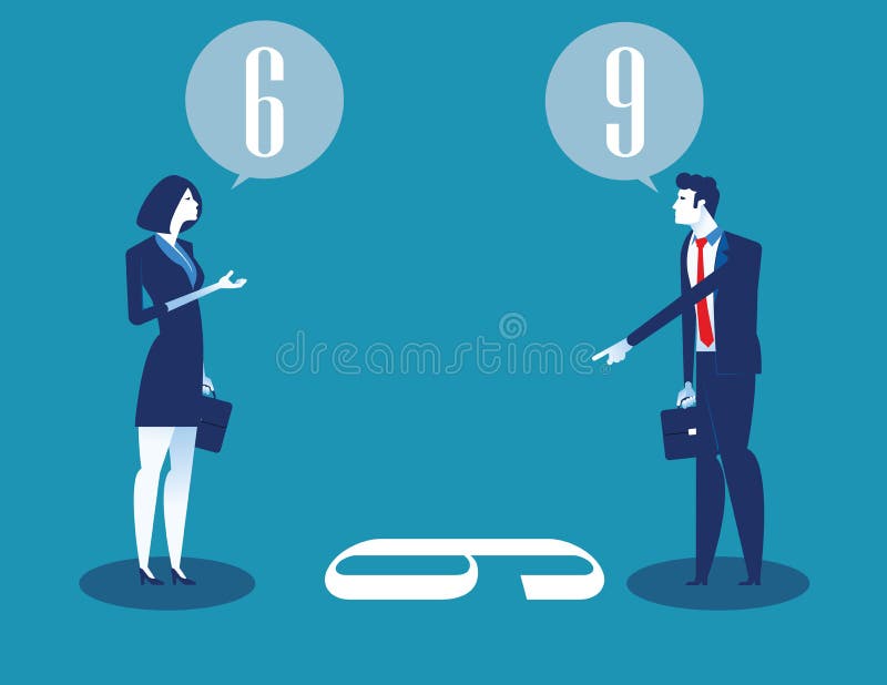 Business Person and Different Points of View. Concept Business Vector  Illustration Stock Vector - Illustration of abstract, discussion: 151770894