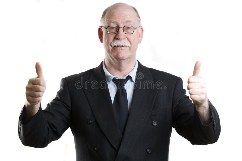 Business person giving thumbs up