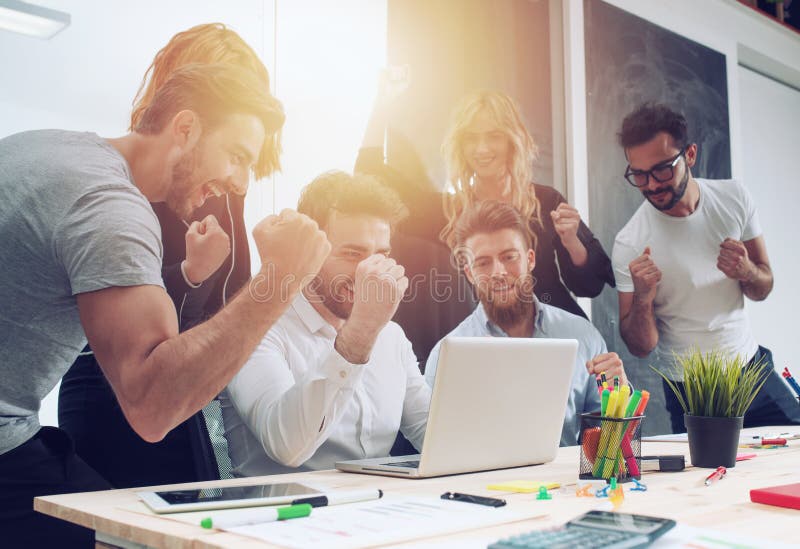 Business person happy for the company trend. Concept of startup and consulting stock photo Business person happy for the company trend. Concept of startup and consulting stock photo