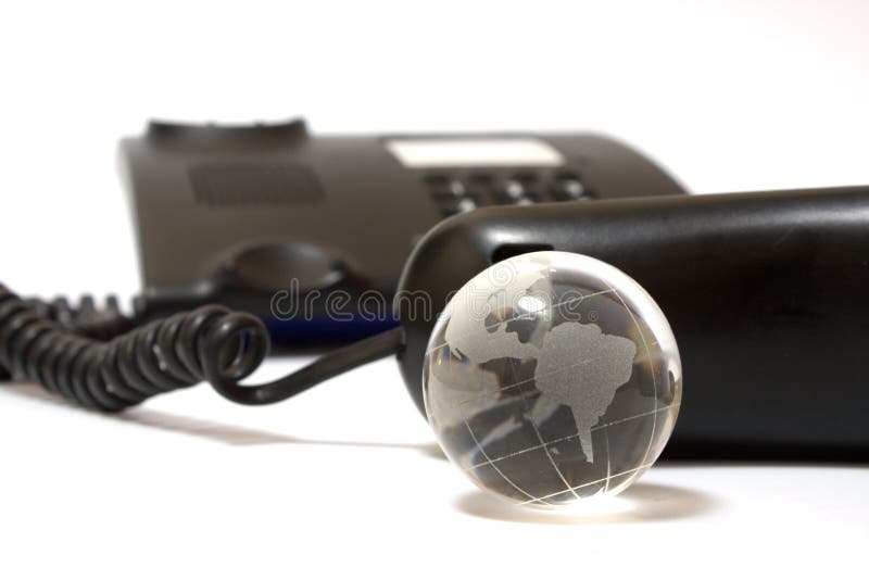 Business phone and glass globe