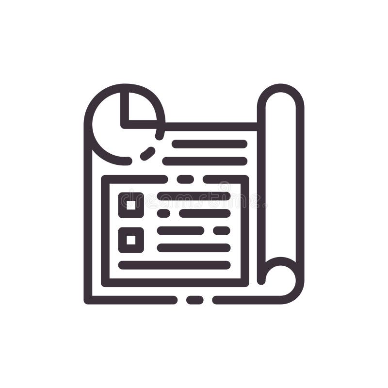 Business planning. Plan of strategy. Linear icon. vector illustration Business planning. Plan of strategy. Linear icon. vector illustration