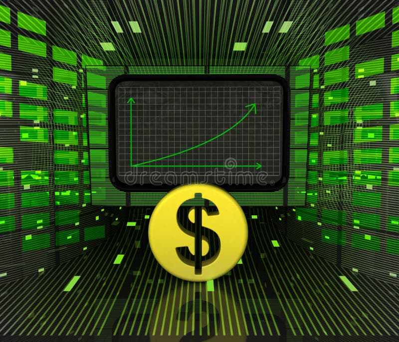 Business positive graph forecast or results of Dollar currency