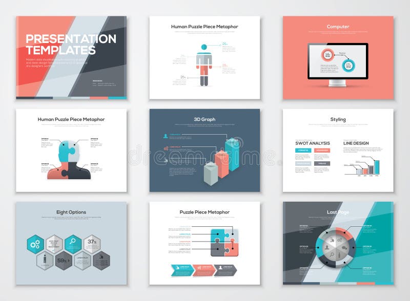 Business presentation brochures and infographic vector elements