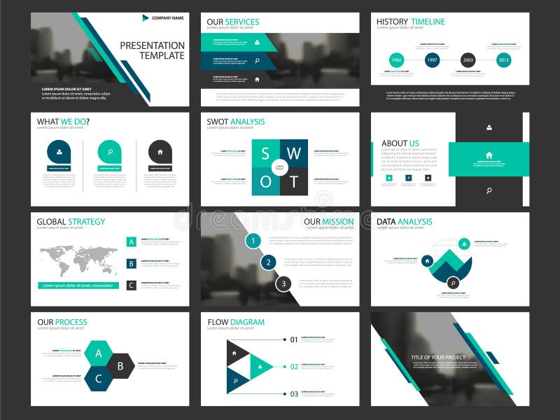 Business presentation infographic elements template set, annual report corporate horizontal brochure design royalty free illustration Business presentation infographic elements template set, annual report corporate horizontal brochure design royalty free illustration