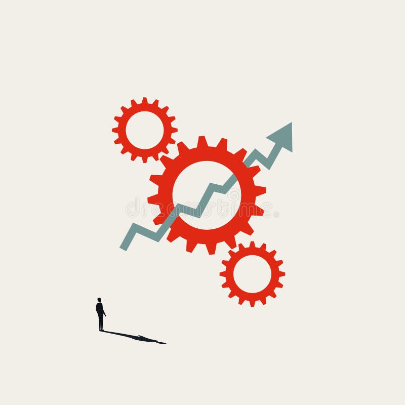 Business process automation benefits vector concept. Technology progress symbol, save time, money. Minimal illustration. royalty free illustration