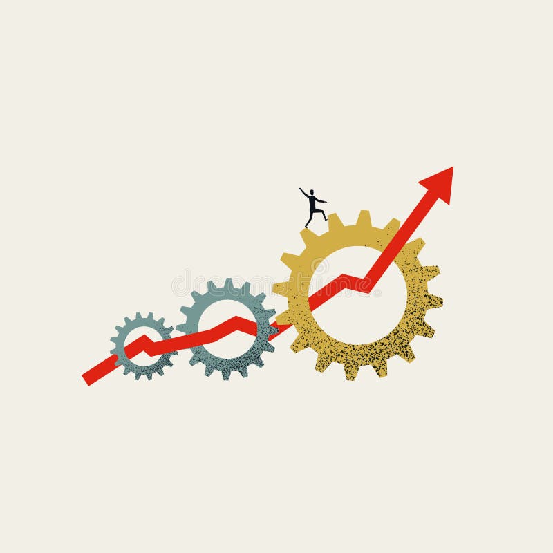 Business process automation and optimization vector concept. Symbol of technology. Minimal illustration royalty free illustration