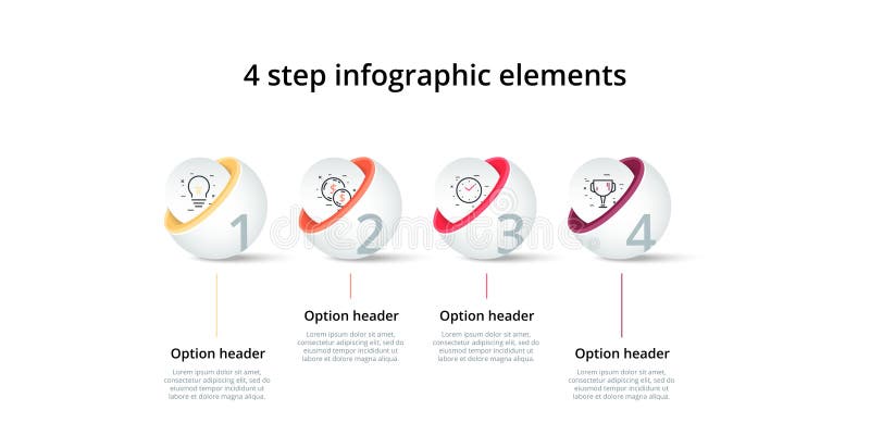 Business Process Chart Infographics With 4 Step Circles Circular Corporate Workflow Graphic Elements Company Flowchart Stock Vector Illustration Of Minimal Line