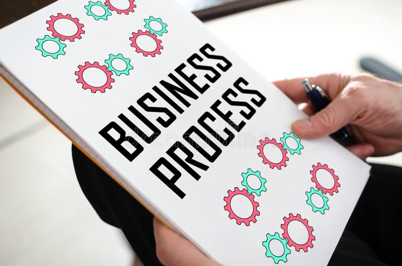 Business process concept on a paper royalty free stock images Business process concept on a paper royalty free stock images