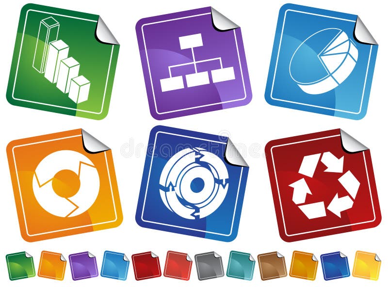 Business Process Diagram Button Set vector illustration