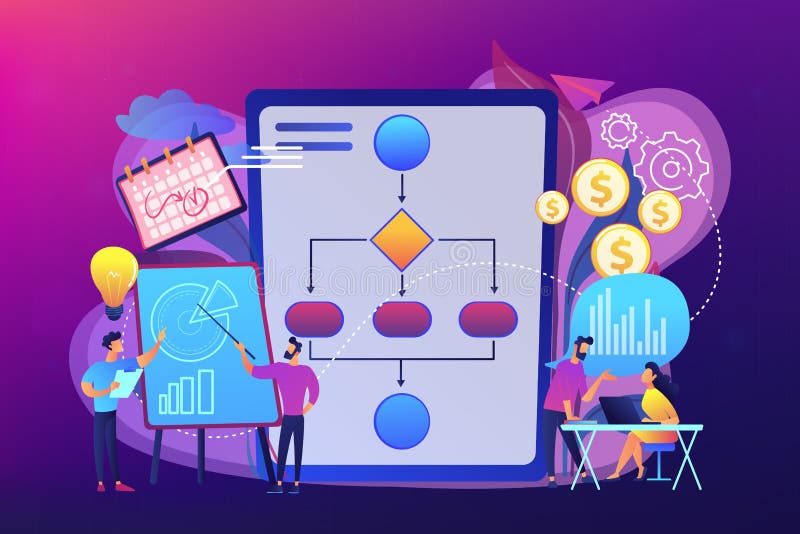 Business Process Management Concept Vector Illustration. Stock Vector ...