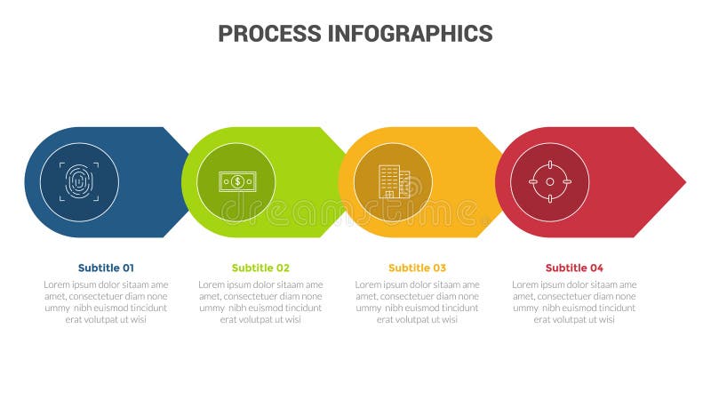 Business Process Stage Infographics Template Diagram Banner with Arrow ...