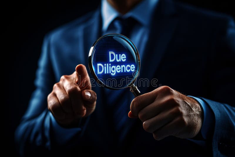 Business professional utilizing advanced digital interface to conduct due diligence processes, leveraging data analysis royalty free stock images