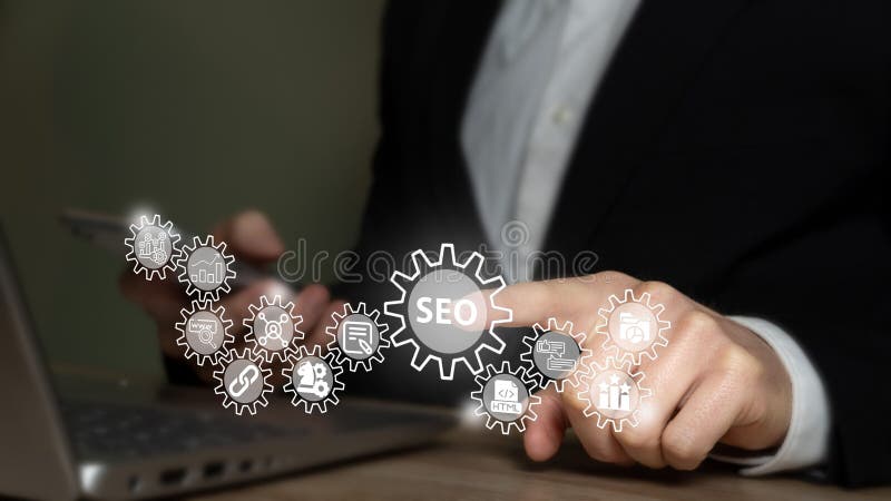 SEO optimization and digital services vector illustration