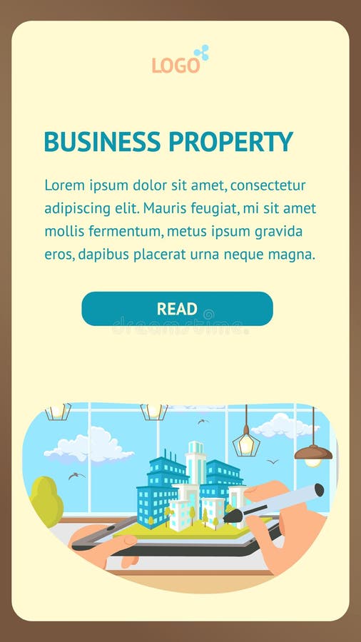 Business Property Landing Page Vector Template stock illustration Business Property Landing Page Vector Template stock illustration