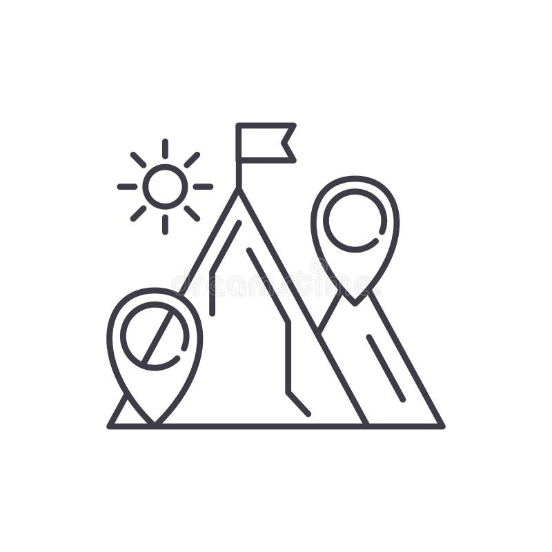 Business purpose line icon concept. Business purpose vector linear illustration, symbol, sign royalty free illustration