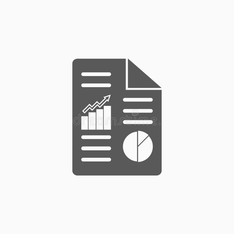 Business report icon, report, present, data, analysis royalty free illustration