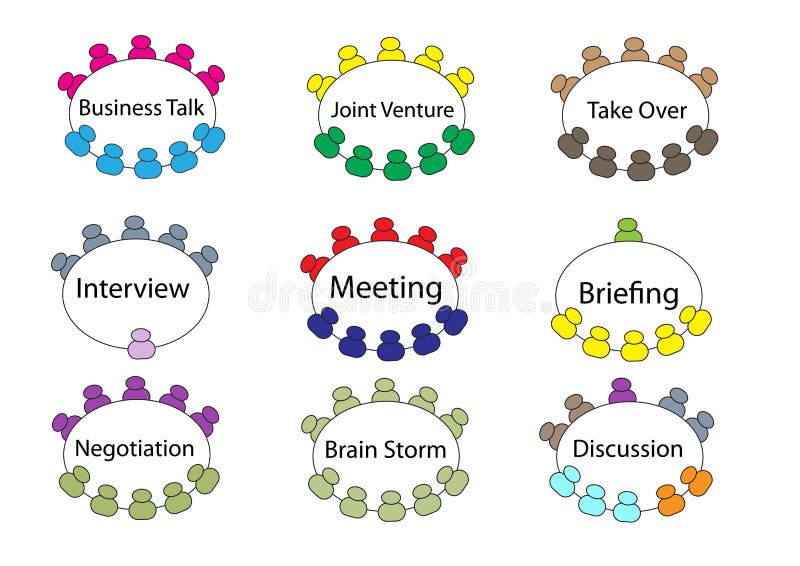 Business Round Table Meeting Stock Vector Illustration of venture