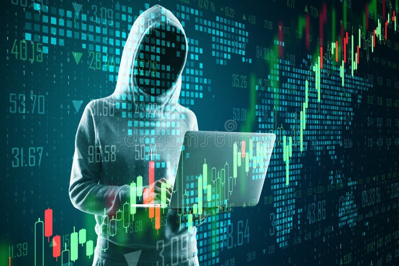Business security concept with hacker stock photography