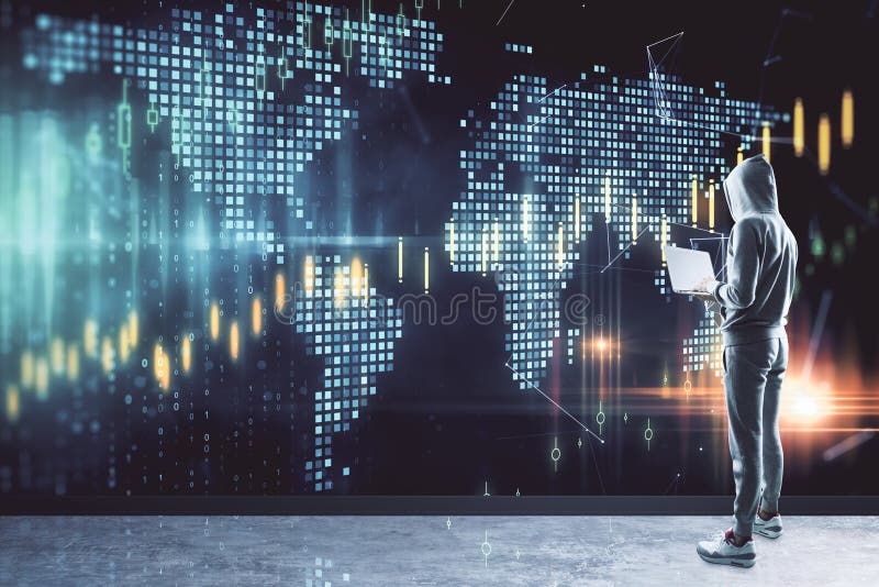 Business security concept with hacker royalty free stock photography