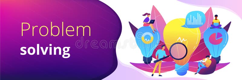Business solution concept banner header. stock illustration
