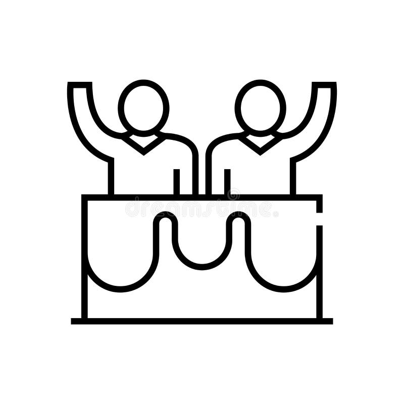 Business Solutions Line Icon, Concept Sign, Outline Vector Illustration