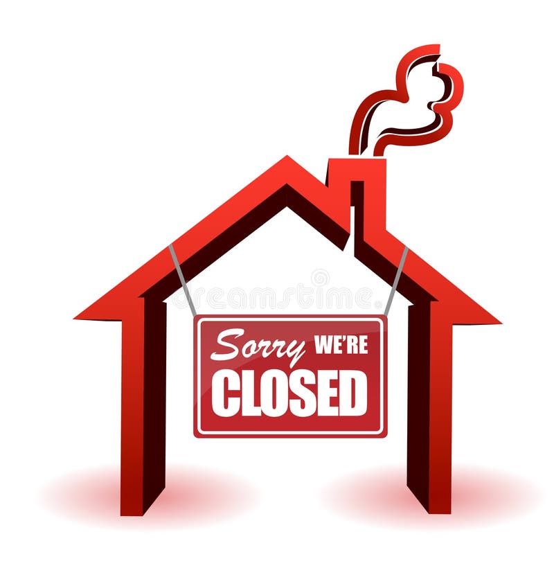 Business sorry we're closed sign vector illustration Business sorry we're closed sign vector illustration