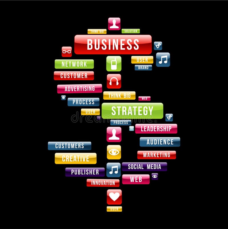 Business strategy money sign vector illustration