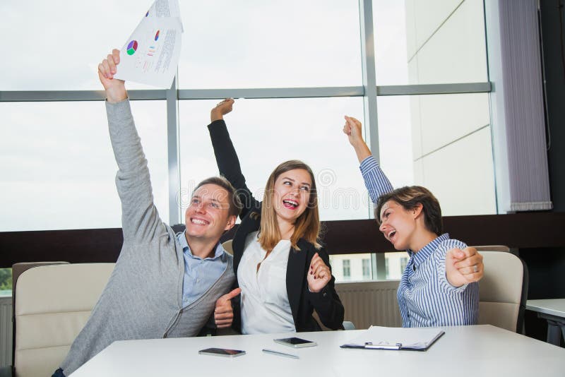 Business team celebrate victory success goal achievement happy smile royalty free stock photography Business team celebrate victory success goal achievement happy smile royalty free stock photography