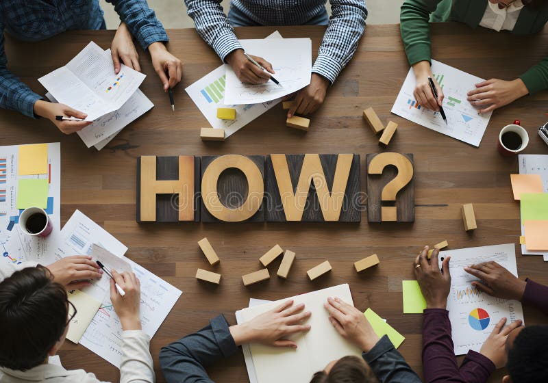 How to solve business problems strategy meeting brainstorming teamwork collaboration solutions and innovation stock illustration
